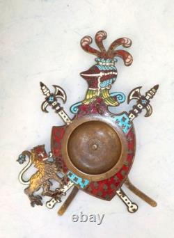 Original Porte Montre émaux cloisonnés sur bronze 19e Napoléon III B7