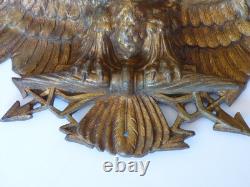 Ornement en bronze XIXème empire représentant un aigle napoléonien (marquages)