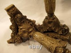 PAIRE BOUGEOIR BRONZE EPOQUE NAPOLEON III 19éme DECOR MARIN candlestick flambeau