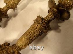 PAIRE BOUGEOIR BRONZE EPOQUE NAPOLEON III 19éme DECOR MARIN candlestick flambeau