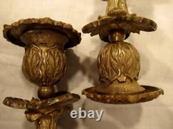 PAIRE BOUGEOIR BRONZE EPOQUE NAPOLEON III 19éme DECOR MARIN candlestick flambeau