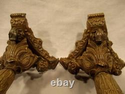 PAIRE BOUGEOIR BRONZE EPOQUE NAPOLEON III 19éme DECOR MARIN candlestick flambeau