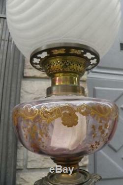 PAIRE D'ANCIENNE LAMPE A PETROLE EN BRONZE STYLE NAPOLEON III deco maison XIXeme