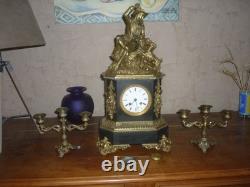 PENDULE EN BRONZE NAPOLEON III XIX em