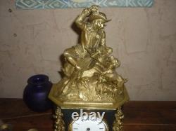 PENDULE EN BRONZE NAPOLEON III XIX em