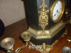 PENDULE EN BRONZE NAPOLEON III XIX em