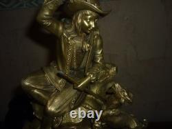 PENDULE EN BRONZE NAPOLEON III XIX em