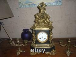 PENDULE EN BRONZE NAPOLEON III XIX em
