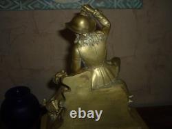 PENDULE EN BRONZE NAPOLEON III XIX em