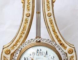 PENDULE LYRE NAPOLÉON III ORMOLU & MARBLE LYRE-SHAPED NEOCLASSICAL CLOCK c. 1860