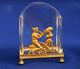 Porte Cartes De Visite Empire Cristal Et Bronze Dor&eacute; All&eacute;gorie Sculpture Xix&egrave;me