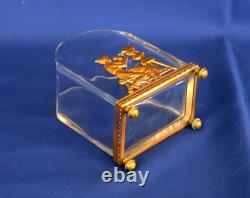 PORTE CARTES DE VISITE Empire Cristal et Bronze Doré Allégorie Sculpture XIXème