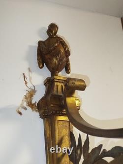 Paire APPLIQUES bronze doré Napoléon III XIXème tête aigle Couronne 140MAG 26/01