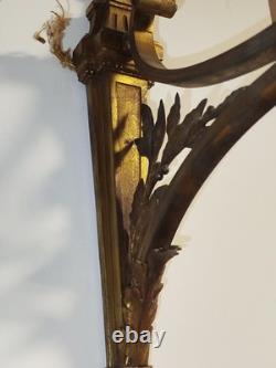 Paire APPLIQUES bronze doré Napoléon III XIXème tête aigle Couronne 140MAG 26/01