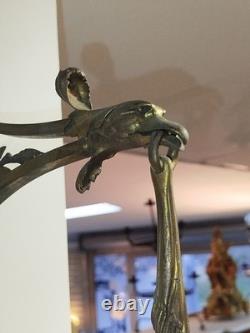 Paire APPLIQUES bronze doré Napoléon III XIXème tête aigle Couronne 140MAG 26/01