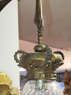 Paire APPLIQUES bronze doré Napoléon III XIXème tête aigle Couronne 140MAG 26/01