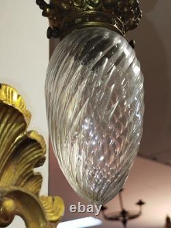 Paire APPLIQUES bronze doré Napoléon III XIXème tête aigle Couronne 140MAG 26/01