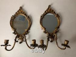 Paire Applique Bronze Miroir Style Napoleon III