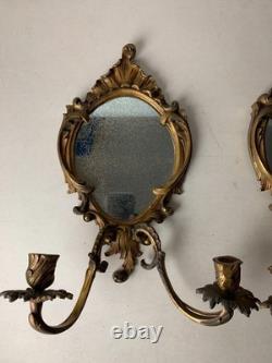 Paire Applique Bronze Miroir Style Napoleon III