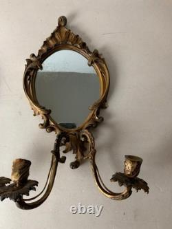 Paire Applique Bronze Miroir Style Napoleon III