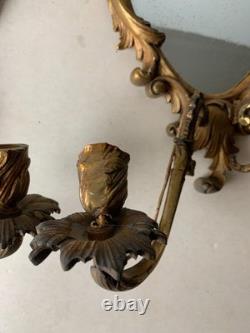 Paire Applique Bronze Miroir Style Napoleon III