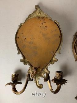Paire Applique Bronze Miroir Style Napoleon III