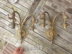 Paire D Appliques Anciennes En Bronze Dragons Ailes Epoque Napoleon III Dragon