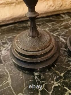 Paire D'aiguière En Bronze A Décor D'angelots Napoléon III