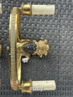 Paire D'appliques En Bronze Décor Cariatides D'indigènes Époque Napoléon III