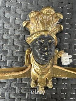 Paire D'appliques En Bronze Décor Cariatides D'indigènes Époque Napoléon III