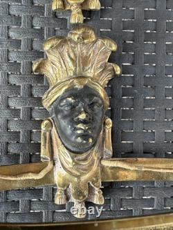 Paire D'appliques En Bronze Décor Cariatides D'indigènes Époque Napoléon III