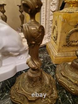 Paire De Bougeoir En Bronze Ancien Louis XV Napoléon III