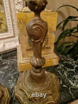 Paire De Bougeoir En Bronze Ancien Louis XV Napoléon III
