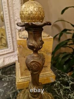 Paire De Bougeoir En Bronze Ancien Louis XV Napoléon III
