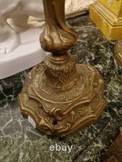 Paire De Bougeoir En Bronze Ancien Louis XV Napoléon III