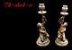 Paire De Bougeoirs Bronze Patine Naiades Ep. Napoleon Iii Ht. 28.5cm. Candlesticks
