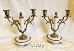 Paire De Bougeoirs Candélabres Style Louis XVI période Napoleon III