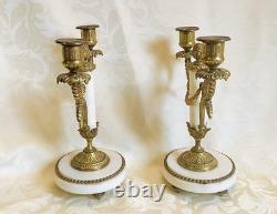 Paire De Bougeoirs Candélabres Style Louis XVI période Napoleon III