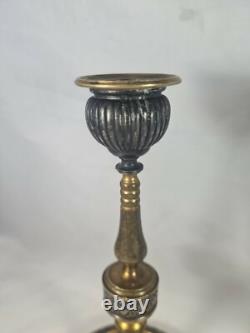 Paire De Bougeoirs Candlestick À Lorientale D'époque Napoléon III