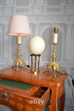 Paire De Bougeoirs Napoleon III En Bronze Electrifies