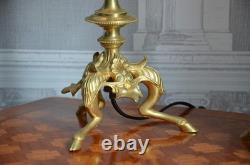 Paire De Bougeoirs Napoleon III En Bronze Electrifies
