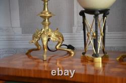 Paire De Bougeoirs Napoleon III En Bronze Electrifies