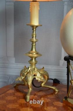 Paire De Bougeoirs Napoleon III En Bronze Electrifies