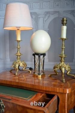 Paire De Bougeoirs Napoleon III En Bronze Electrifies