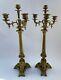 Paire De Candelabres En Bronze Napoleon Iii Epoque Restauration 4 Feux H2204