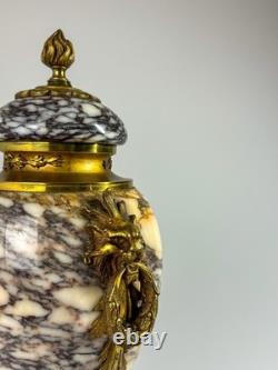 Paire De Cassolettes Napoléon 3 Marbre Et Bronze XIXe siècle 42cm