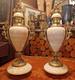 Paire De Cassolettes En Bronze, Onyx Et Laiton. Epoque 19 Eme