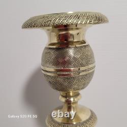 Paire De Grands Bougeoir Bronze Doré Empire 19ème