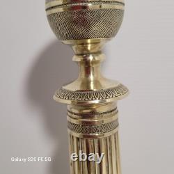 Paire De Grands Bougeoir Bronze Doré Empire 19ème