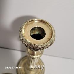 Paire De Grands Bougeoir Bronze Doré Empire 19ème